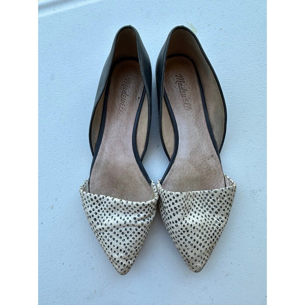 Madewell Marisa F1858 Spotted Calf Hair Pointed Toe Leather d'Orsay Flats 8.5